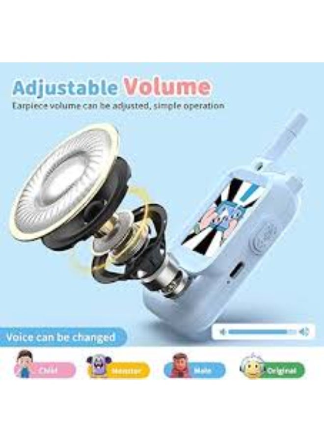 جهاز اتصال فيديو تفاعلي للأطفال - عبوة من قطعتين، قابل لإعادة الشحن، مزود بشاشة LCD وكاميرا أمامية، دردشة فيديو فورية، لا حاجة لبطاقة SIM أو اتصال واي فاي، مدى طويل 20-40 ميجاهرتز، مناسب للمغامرات الداخلية والخارجية، ألعاب تعليمية للتواصل للأولاد والبنات من عمر 3 إلى 12 سنة، متوفر باللونين الأزرق والوردي، قابل لإعادة الشحن عبر منفذ USB، مصنوع من مادة ABS المتينة، مناسب للتخييم، هدية مثالية لأعياد الميلاد والكريسماس - Image 2